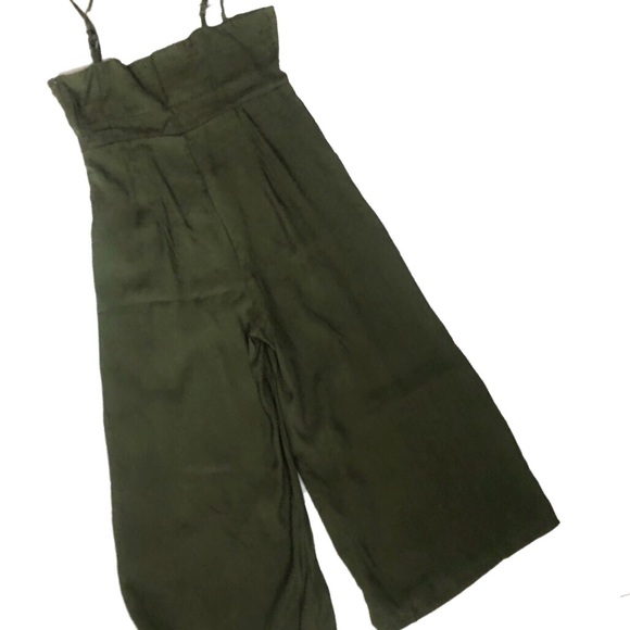 SOLD • Olive Green Wide Leg Overall Jumpsuit - Picture 6 of 6